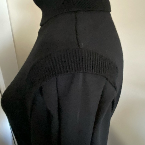 Vince Camuto Black Sheer Sleeve Stretch Turtleneck Knit Holiday Dress- Sz-L - Picture 5 of 16